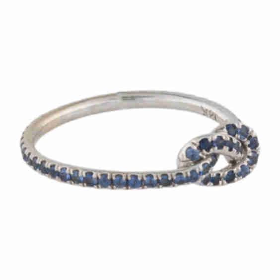 18K Sapphire Small Cornflower Love Knot Ring (Pre-Owned)