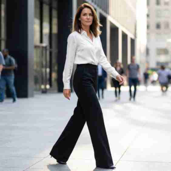 Elara High Waisted Wide Leg Suit Trousers