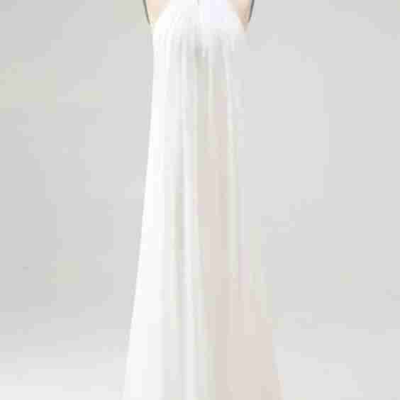 Flowy Chiffon A Line Halter Backless Long Prom Dress