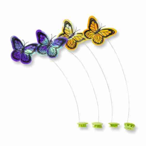 Spare Butterfly Attachment Cat Toy Assorted 4Pk