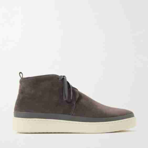 Leather Trimmed Waxed Suede Chukka Boots