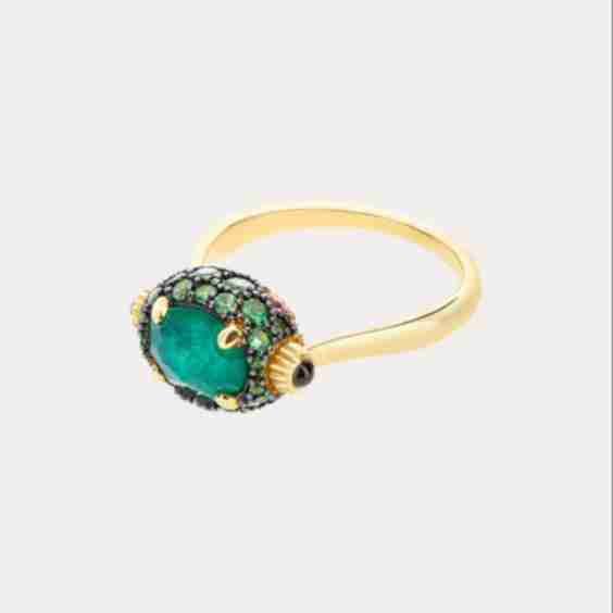 Reverse 18 K Gold Multi Stone Reversible Ring