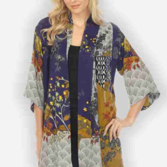 Bohemian Mixed Art Silk Kimono Jacket