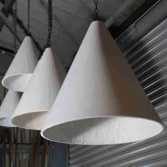 Extra Large Hand Finished Plaster Cone Pendant Light