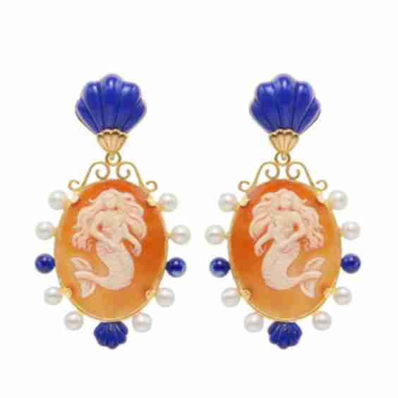 Mermaid Cameos Earrings