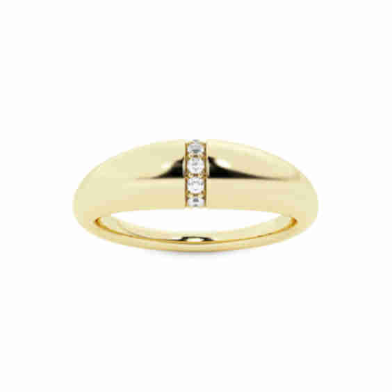 Bombë 14K Yellow Gold & 0.05 Tcw Lab-Grown Diamond Ring