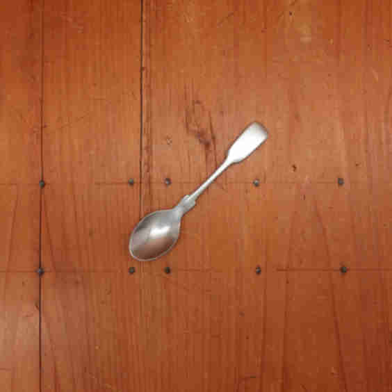 Old English Fiddle Coffee Spoon Stainless Yorkshire Rose Tumbled Finish