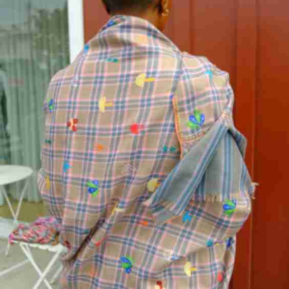 Check Mushroom Shawl