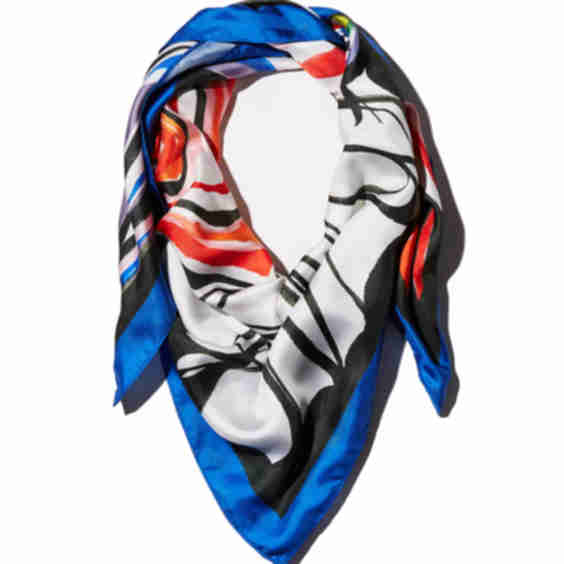 Zebra Striped Silk Scarf