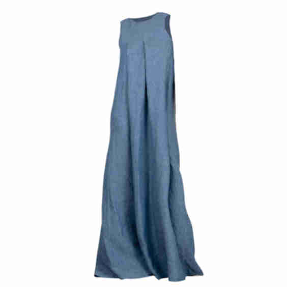Gathered Linen Maternity A-Line Dress 