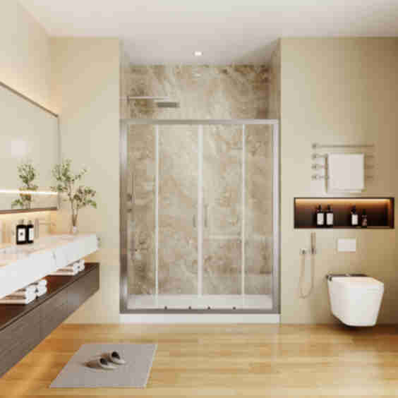 54'' -60'' W X 70'' H Double Sliding Door Framed Shower Door with SGCC Tempered Glass