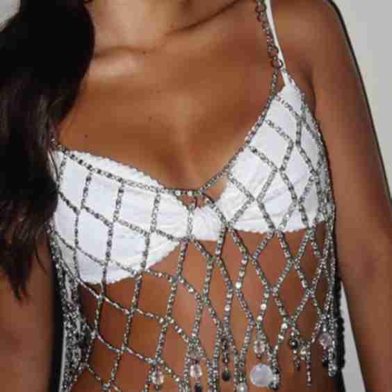 Fashion Sequin Tassel Alloy Pendant Body Chain