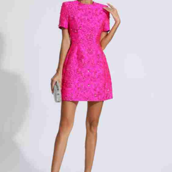 Astrid Jacquard Floral Mini Dress