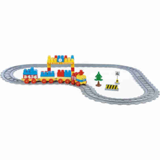Train Set 89 Pcs Blocks Assembly Station Tracks
