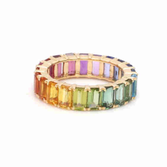 Rainbow Gemstone Vibrant Eternity Ring