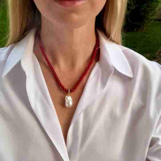 Baroque Pearl Charm Necklace 