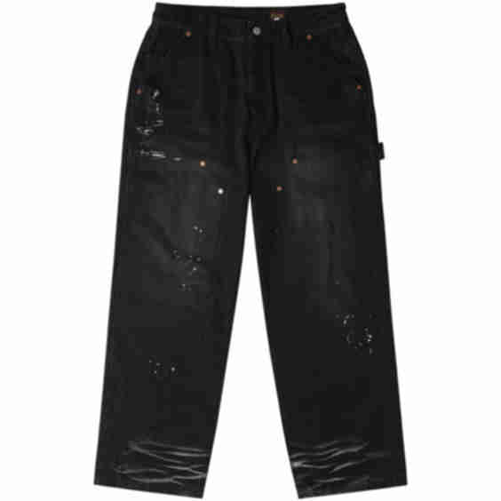 Seagull Print Paint Splatter Jeans
