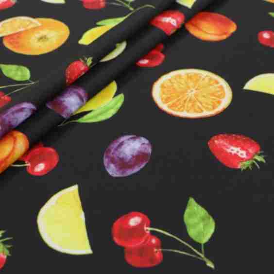 Fruit Pattern Fabric Poly Spandex 