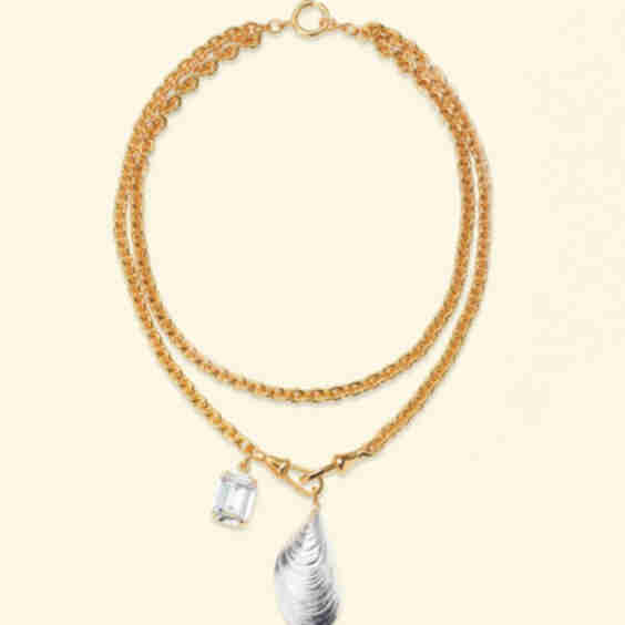 Lovers Necklace Mussel + Strass