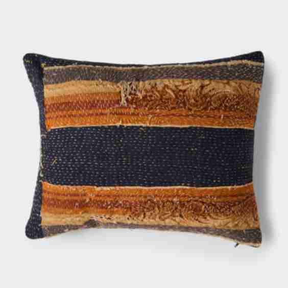 18th-Century French Aubusson Tapestry Wool and Damask Cushion