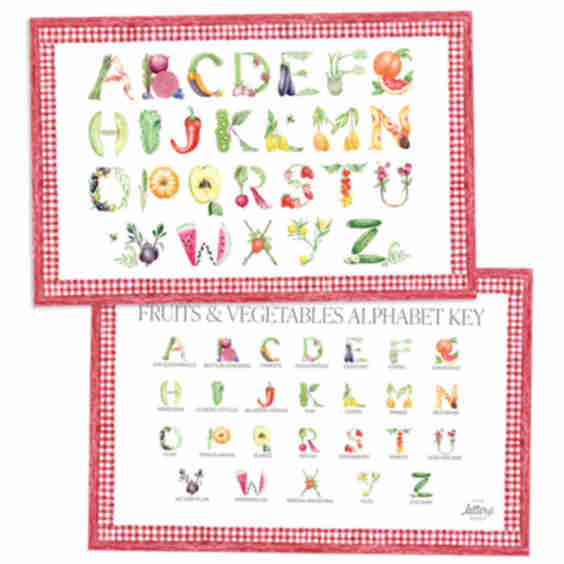 Fruits and Vegetables Alphabet Placemats