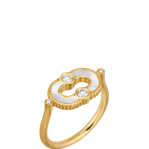 Magnetic Ring 18k, diamonds, mother-of-pearl