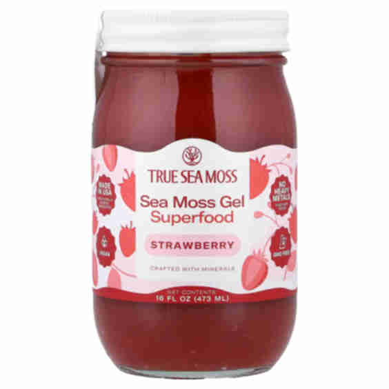 Sea Moss Gel Superfood Strawberry 16 Fl Oz 473 Ml