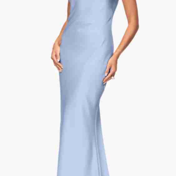 Halter Neck Satin Sheath Gown