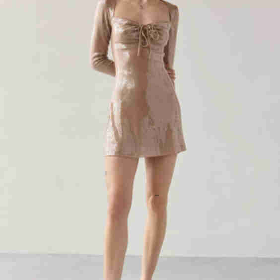 Sequin Long Sleeve Mini Dress