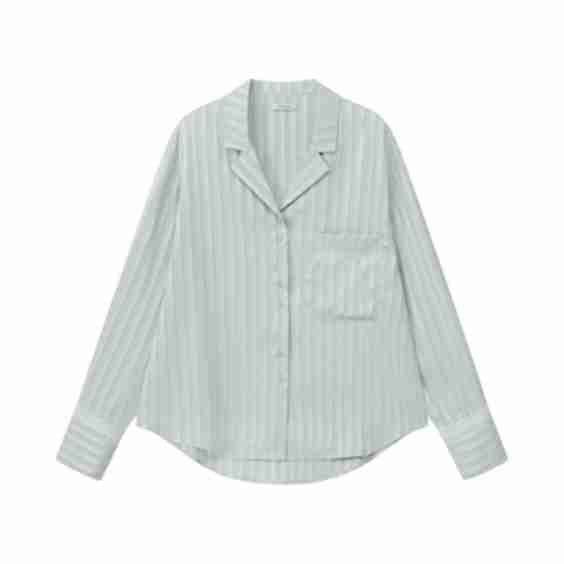 Satin Stripe Pajama Shirt