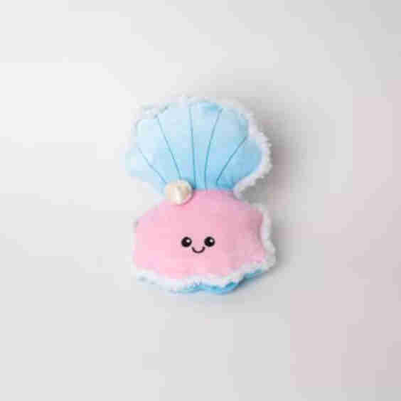  Oyster & Pearl Surprise Squeaky Crinkle Plush Dog Toy