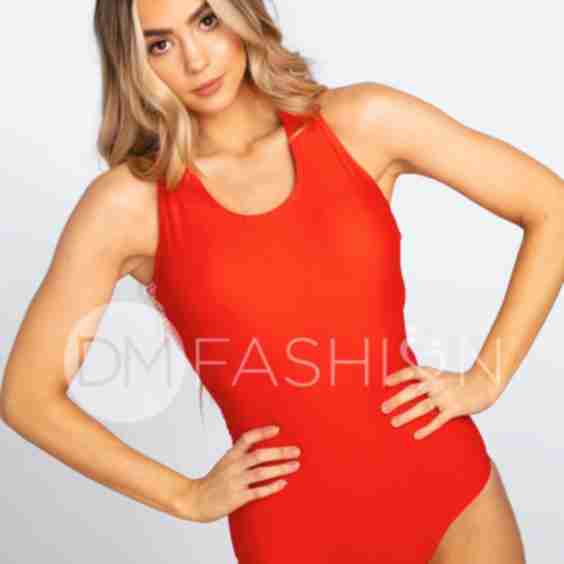 Scoop Neck Cross Back One Piece Swimwear
