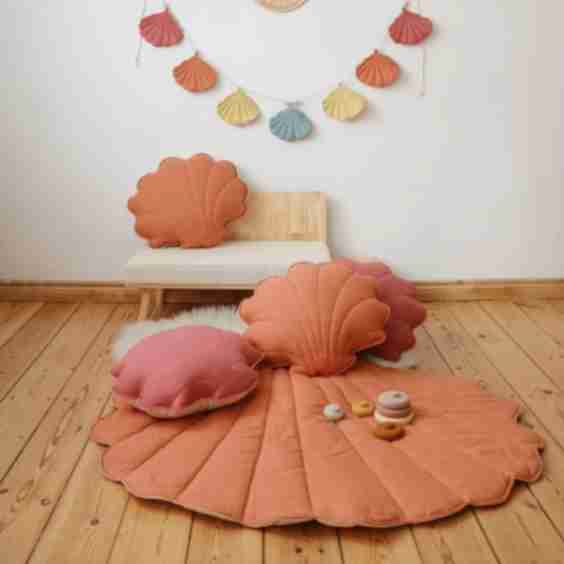 Linen Papaya Shell Mat