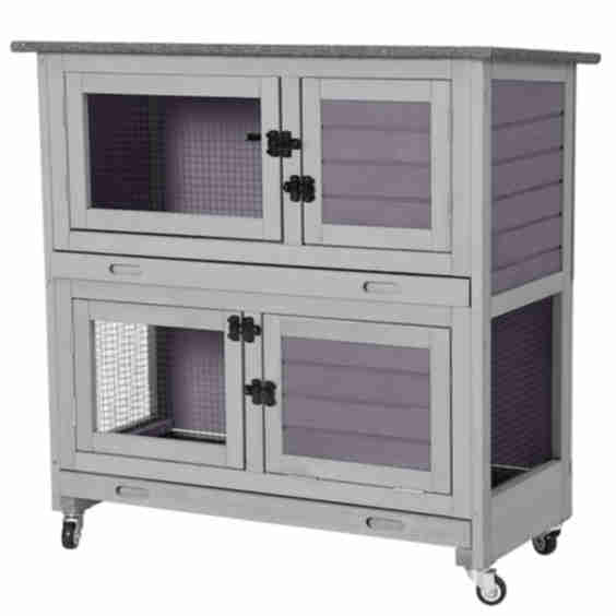 AIR77 Outdoor Indoor Bunny Hutch with Wheels