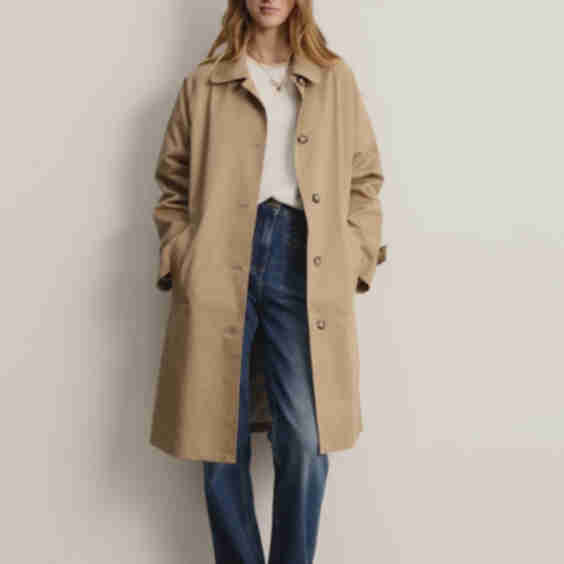Straight Cotton Trench Coat