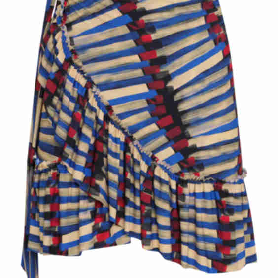 Laurita Ruffled Stripe Mini Skirt