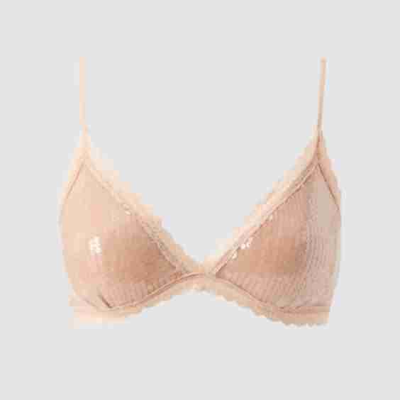 Sequin Mesh Triangle Bralette