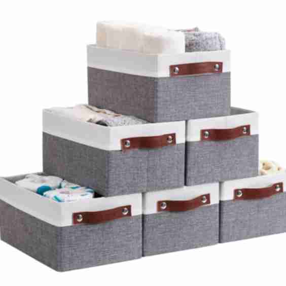 Small Storage Bins Collapsible Sturdy Storage Basket (Set of 6)