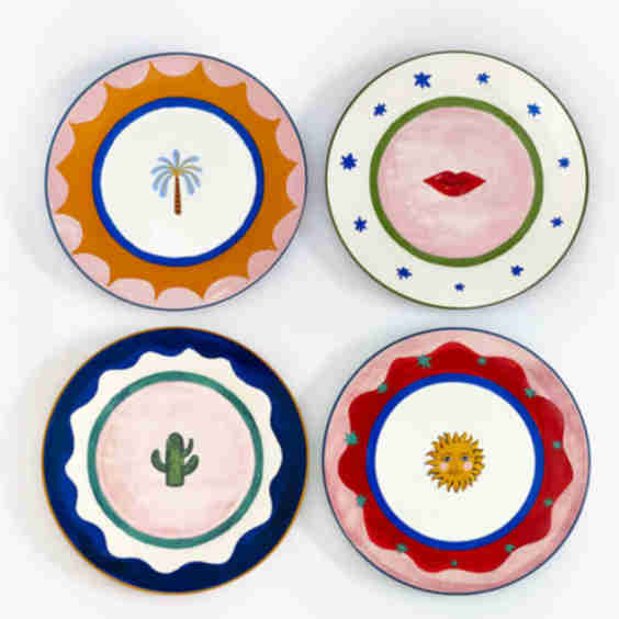 Electric Coast Cake Stand & 4 Cake Plates Set