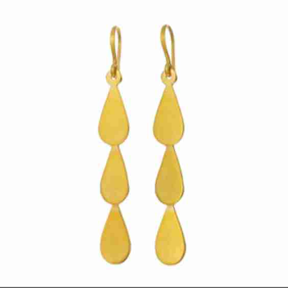 Gold Teardrop Cascade Earrings