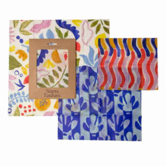 Poppy Garden Print Beeswax Wrap 3 Pack