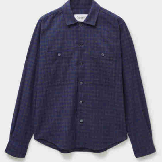 Recycled Italian Flannel Check Double Pocket Shirt