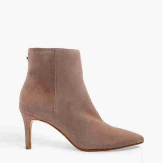 Obsessive Kitten Heel Pointed Toe Suede Ankle Boots