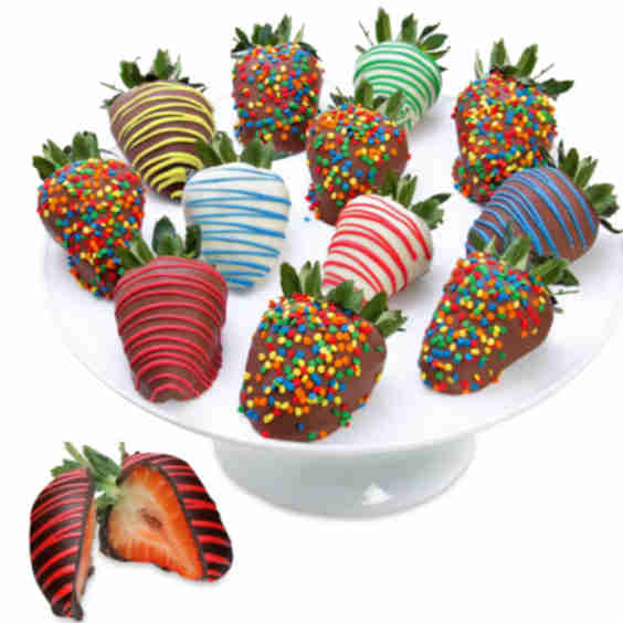 Premium Belgian Chocolate Covered Celebration Strawberries-12 Piece