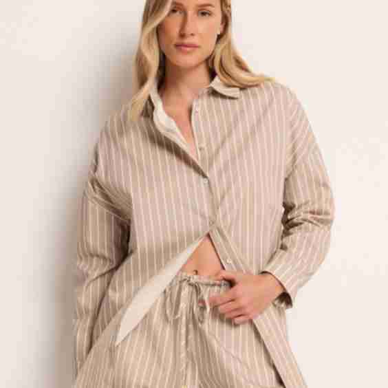 Striped Poplin Loose Shirt