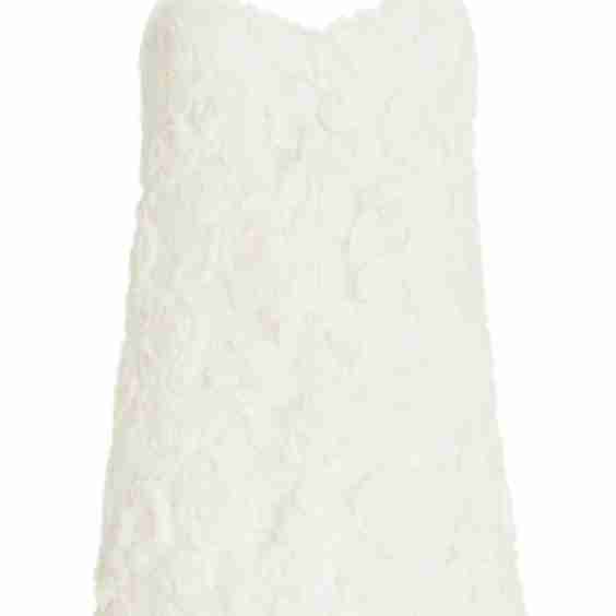 Beverly Floral Applique Pleated Chiffon Mini Dress