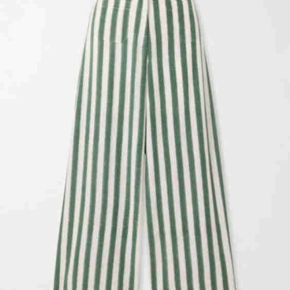 Adele Ikat Striped Cotton Wide-Leg Pants