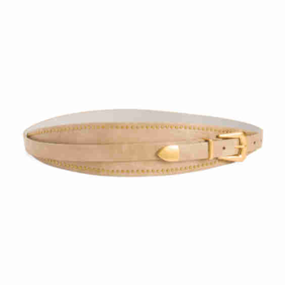 Leather Asymmetrical Wide Belt