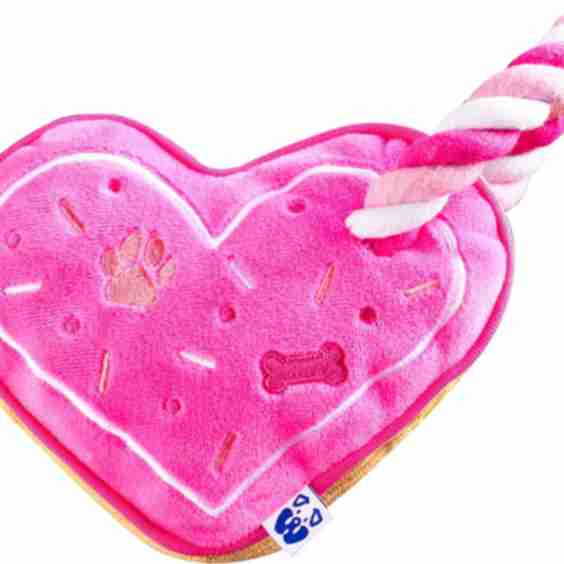 Love Heart with Tug Rope Plush Dog Toy