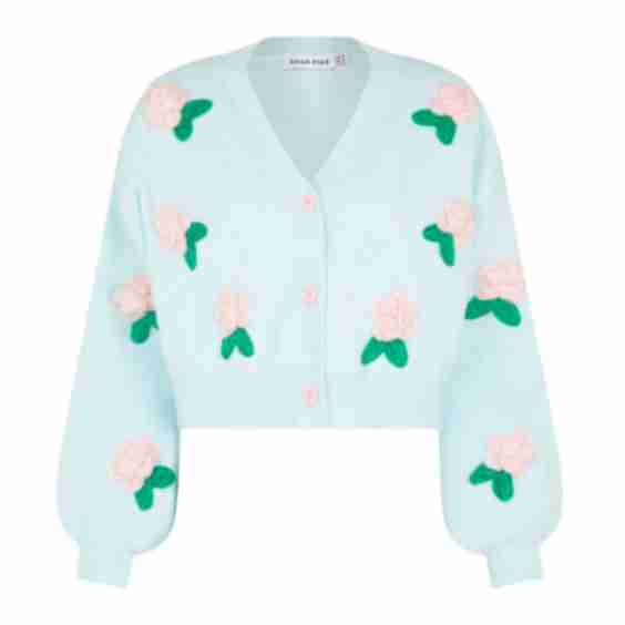 Flower Detail Knit Cardigan